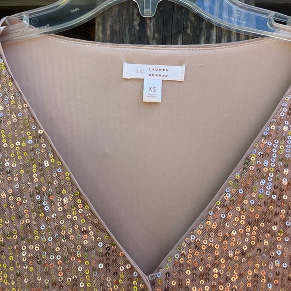 Lauren Conrad Gold Sequin Ruffle Dress - Picture 4 of 9